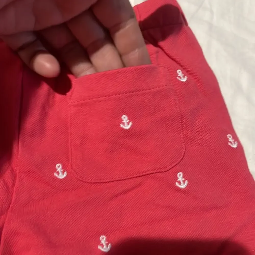 Ralph Lauren 4t washed red white anchor embroidered pull-on short nwot stretchy